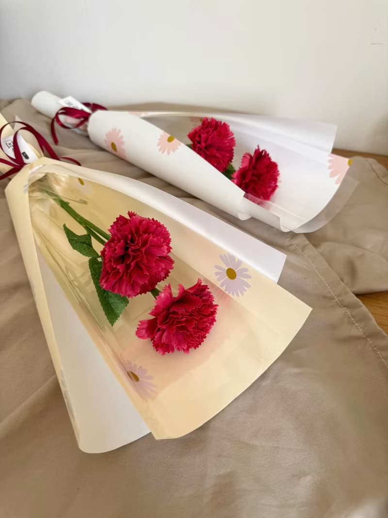 單支康乃馨 香皂花 乾燥花 母親節 可愛 媽媽送禮
