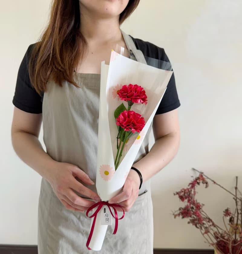 單支康乃馨 香皂花 乾燥花 母親節 可愛 媽媽送禮