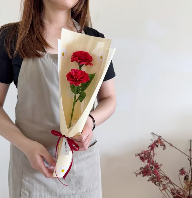 單支康乃馨 香皂花 乾燥花 母親節 可愛 媽媽送禮