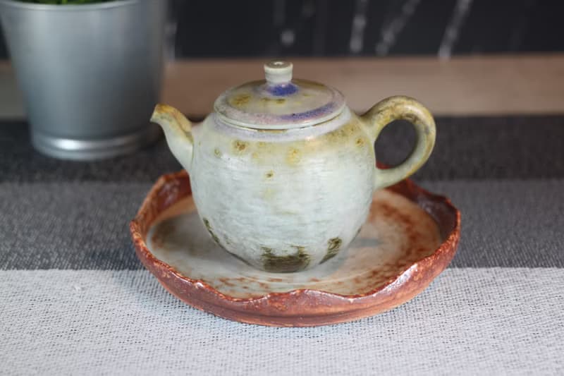 【送禮好物】220ml 柴燒重落灰 手拉坯茶壺 鶯歌葉敏祥作品