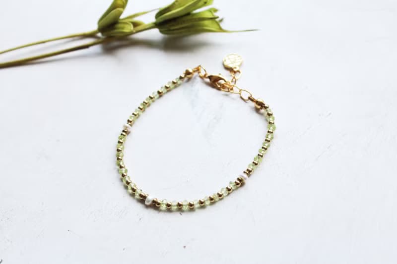 8月誕生石-Peridot橄欖石優雅寶石系列銅手鍊