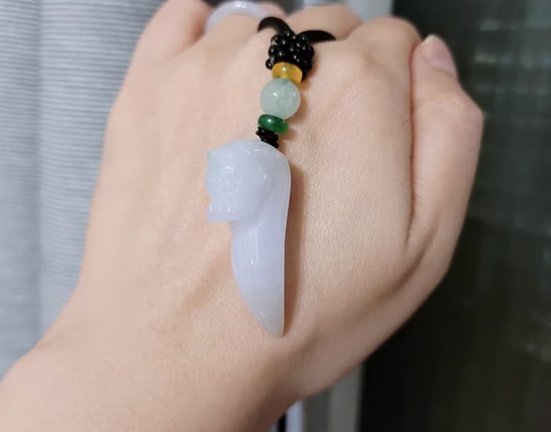 【親翠】天然翡翠 嬌潤飄黃翡龍牙項鍊 畢業禮物