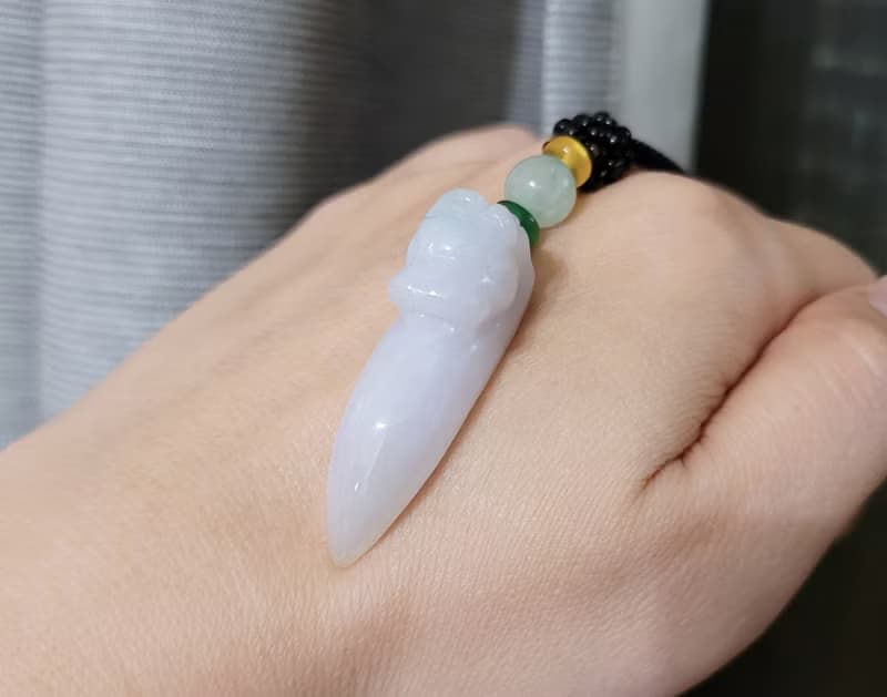 【親翠】天然翡翠 嬌潤飄黃翡龍牙項鍊 畢業禮物