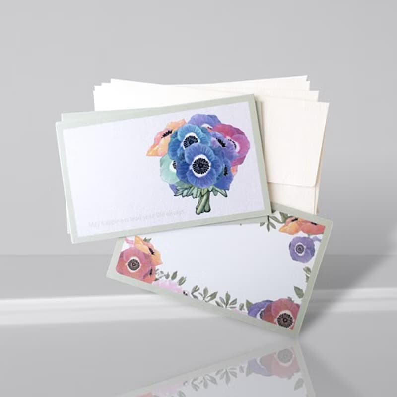 メッセージカード封筒セット/アネモネブーケ