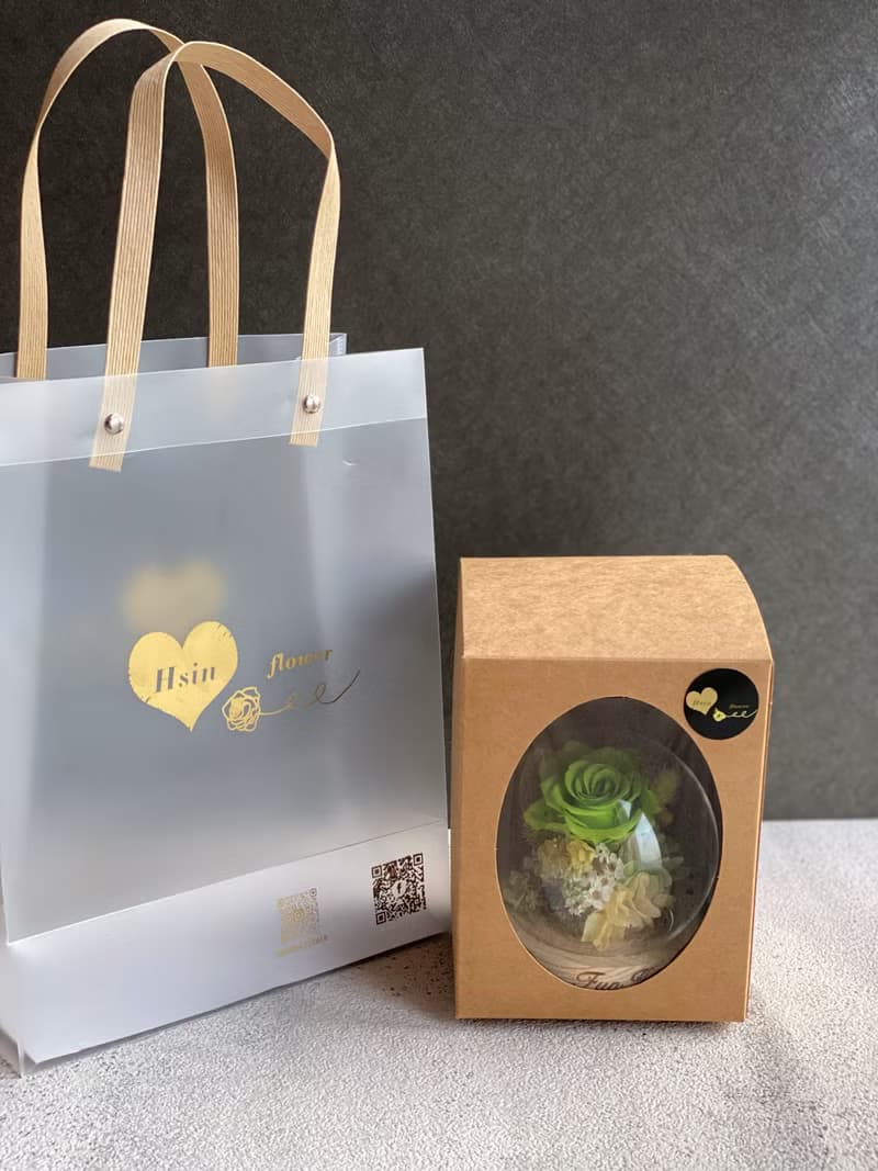 心型玻璃盅 夜燈 桌花 情人禮物 生日禮物 永生花 乾燥花 不凋花