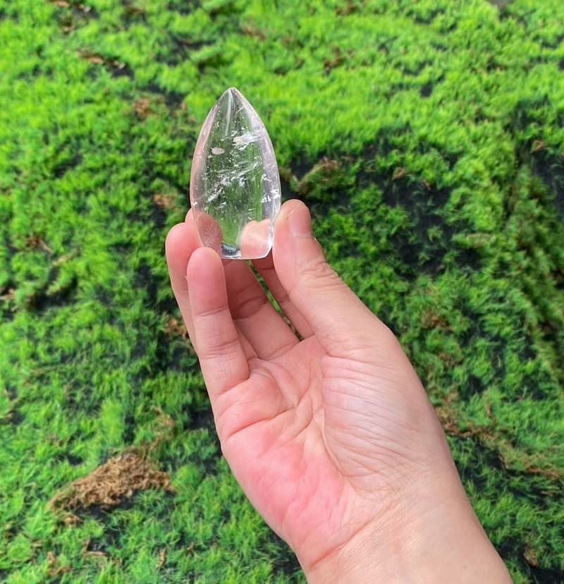 能量擺飾-精選天然冰透帶彩白水晶 淨化磁場 快速出貨