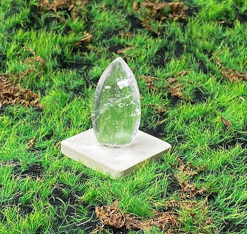 能量擺飾-精選天然冰透帶彩白水晶 淨化磁場 快速出貨