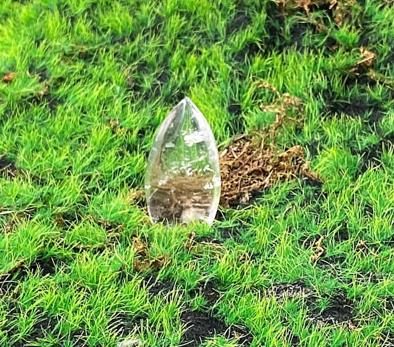 能量擺飾-精選天然冰透帶彩白水晶 淨化磁場 快速出貨