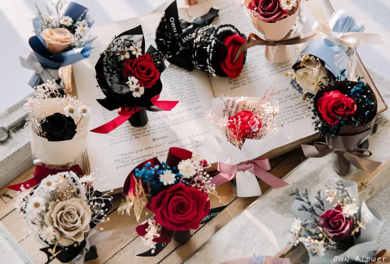 迷你花束/玫瑰小花束/永生花束/不凋花花束/車用香氛/車用擴香/花