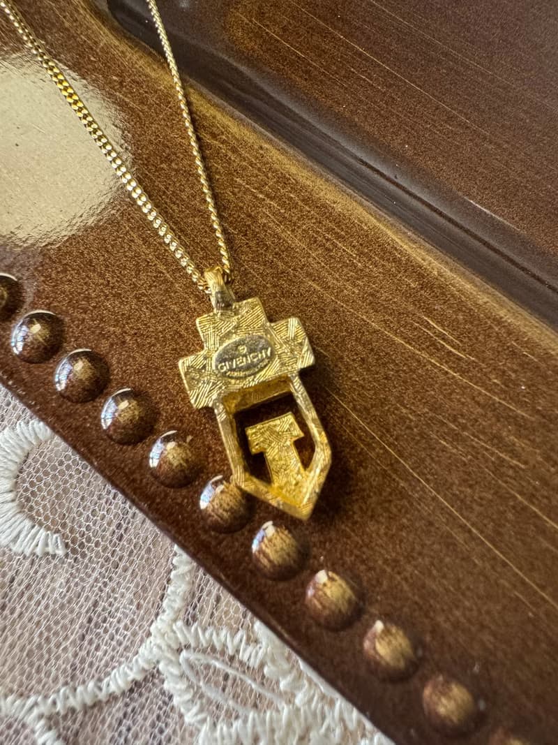 中古正品 Givenchy 紀梵希 赫本風 水鑽項鍊 鍍金 古董飾品