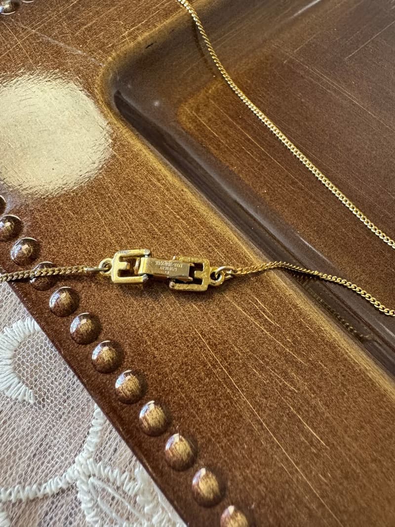 中古正品 Givenchy 紀梵希 赫本風 水鑽項鍊 鍍金 古董飾品