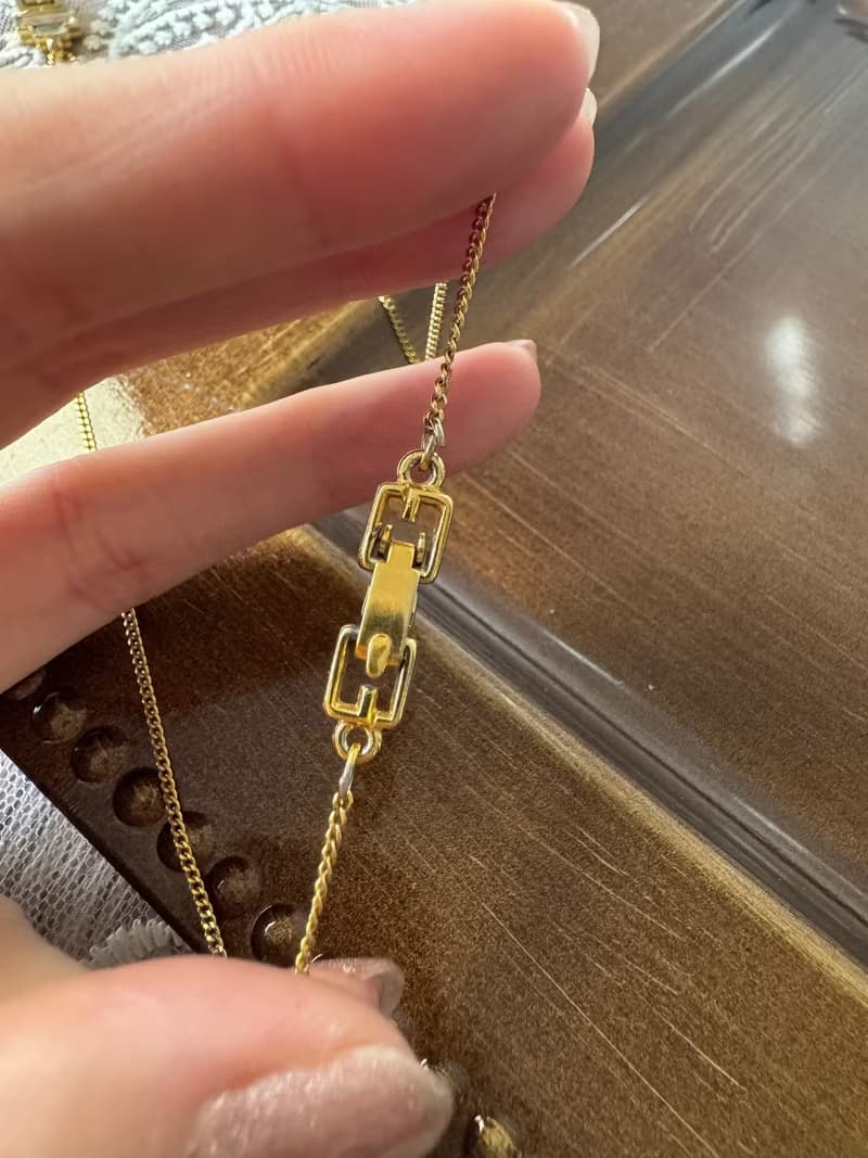 中古正品 Givenchy 紀梵希 赫本風 水鑽項鍊 鍍金 古董飾品