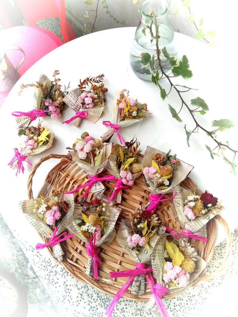 小莊園乾燥花束  冰箱貼/別針