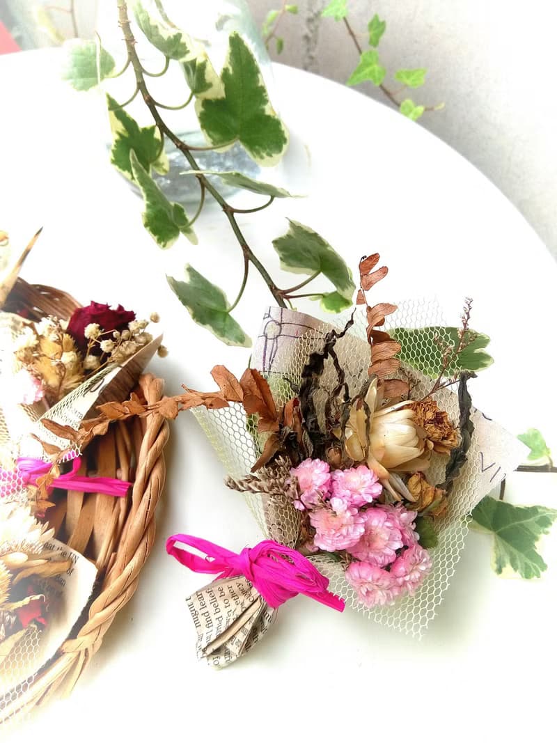 小莊園乾燥花束  冰箱貼/別針