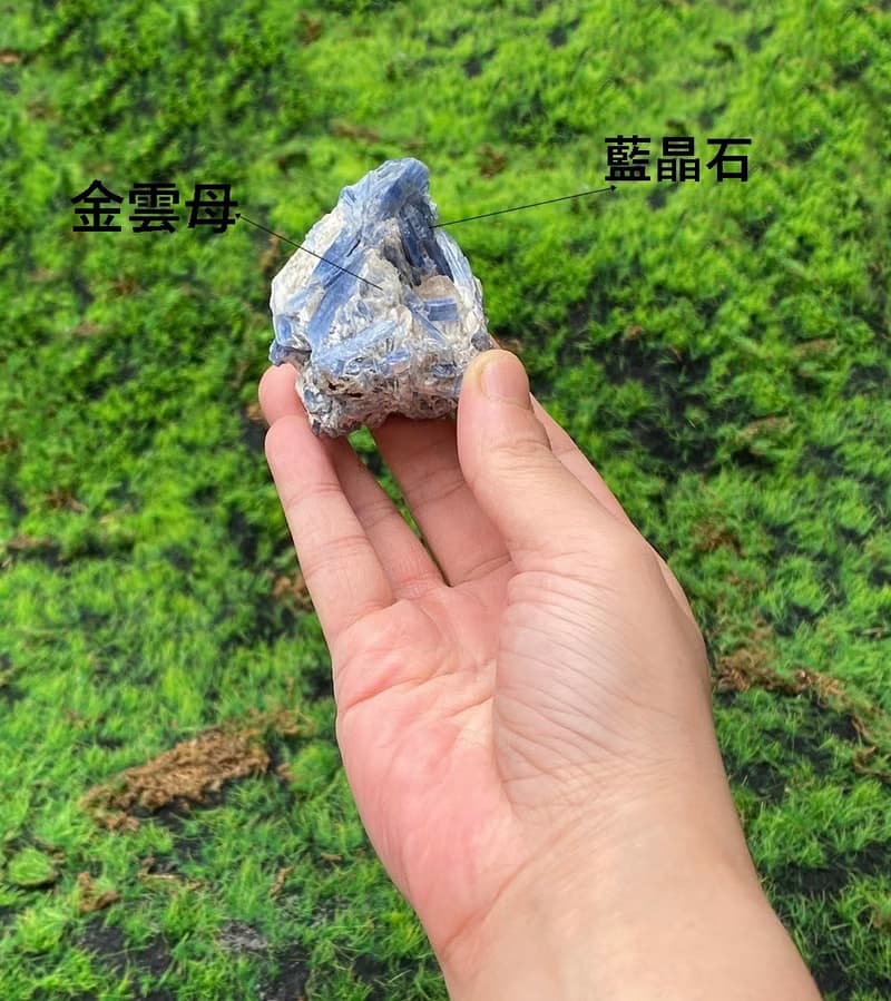 天然原礦藍晶石共生金雲母 療癒 招財 溝通 表達 觀察力 快速出貨