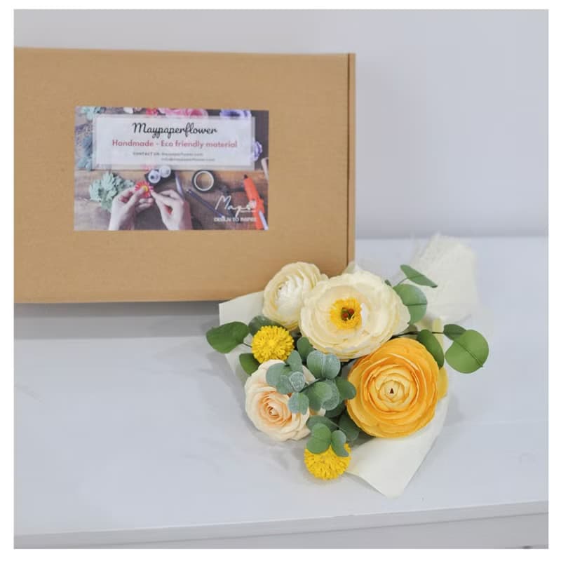 Shining Roes- Paper Flowers Bunch In Craft Box