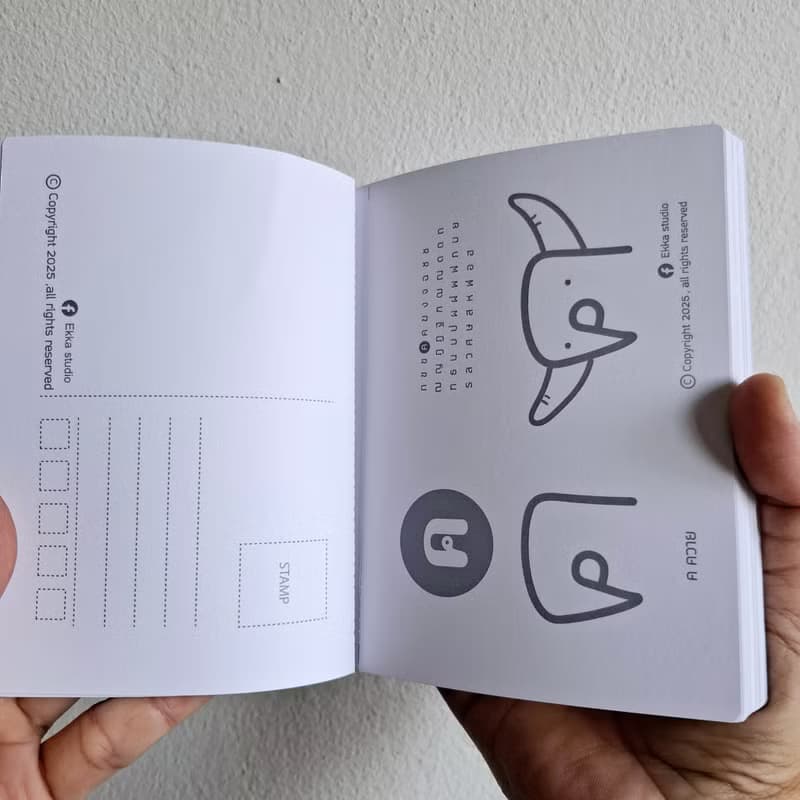 Postcard Full album: learning 44 Thai alphabets with fun!