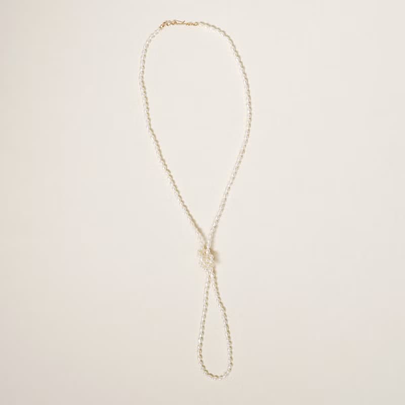 14kgf  ライスパールロングネックレス