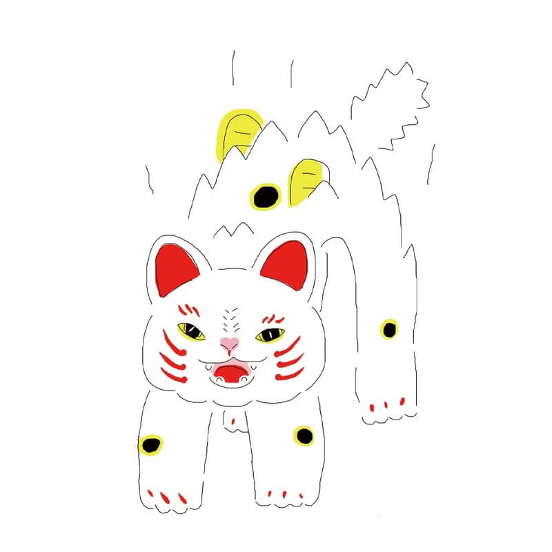 炸毛招財貓 T - Shirt