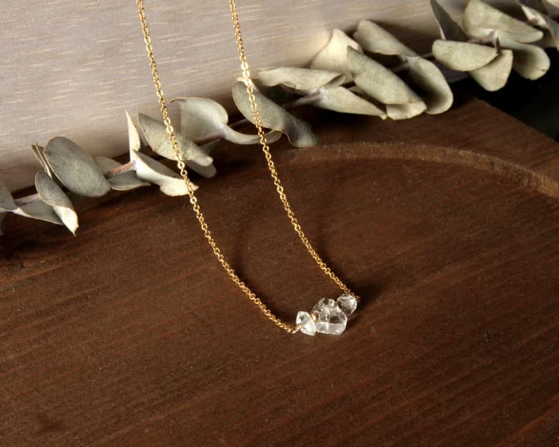 赫基蒙項鍊 鎖骨鍊 天然雙尖水晶~清澄女孩