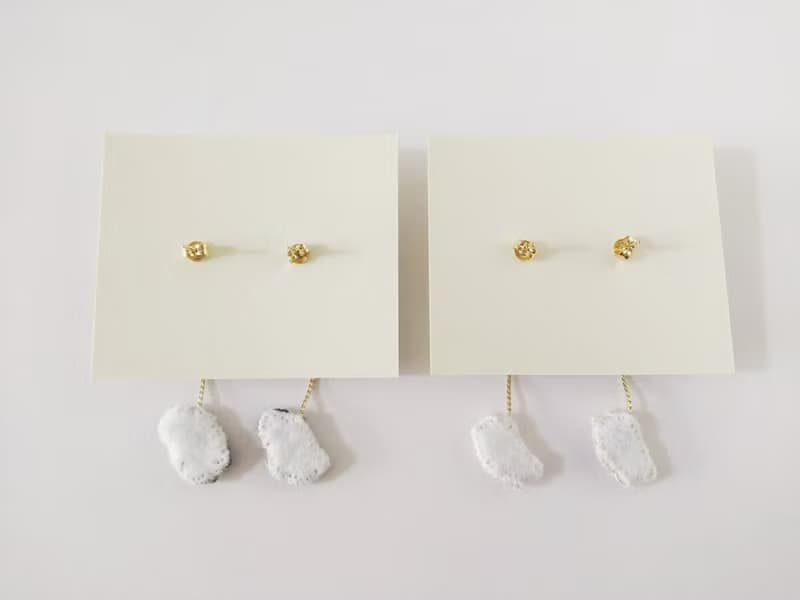 風船とパンダ　刺繍ピアス/イヤリング
