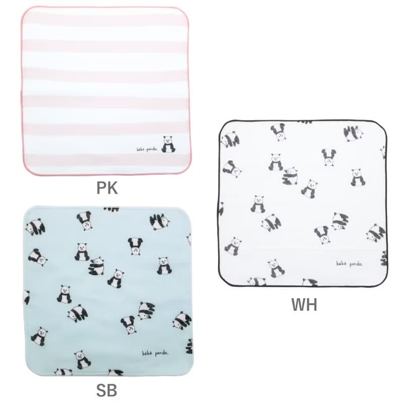 bebe panda Towel Gauze Handkerchief 24cm×24cm Soft Light Cotton Made In Japan