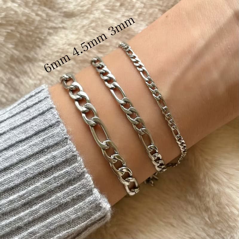 金属アレルギー対応　お好きなサイズで製作　天然石 を選べます　つけっぱなし OK  男女兼用　シンプル　チェーン　ブレスレット　316L サージカルステンレス