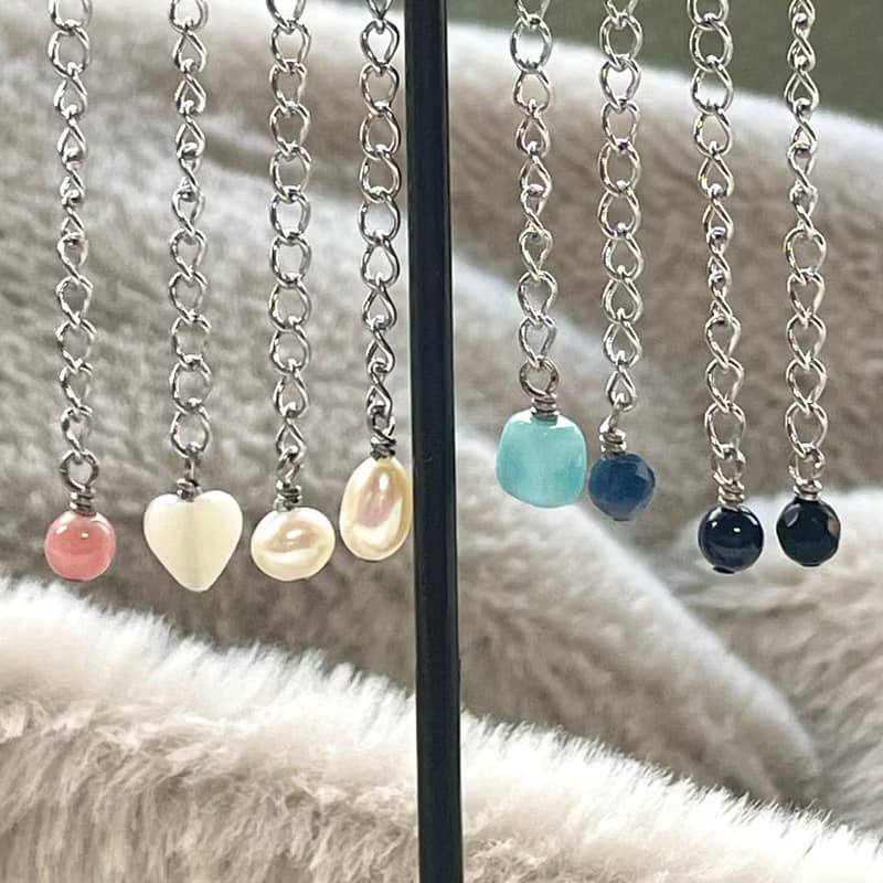 金属アレルギー対応　お好きなサイズで製作　天然石 を選べます　つけっぱなし OK  男女兼用　シンプル　チェーン　ブレスレット　316L サージカルステンレス