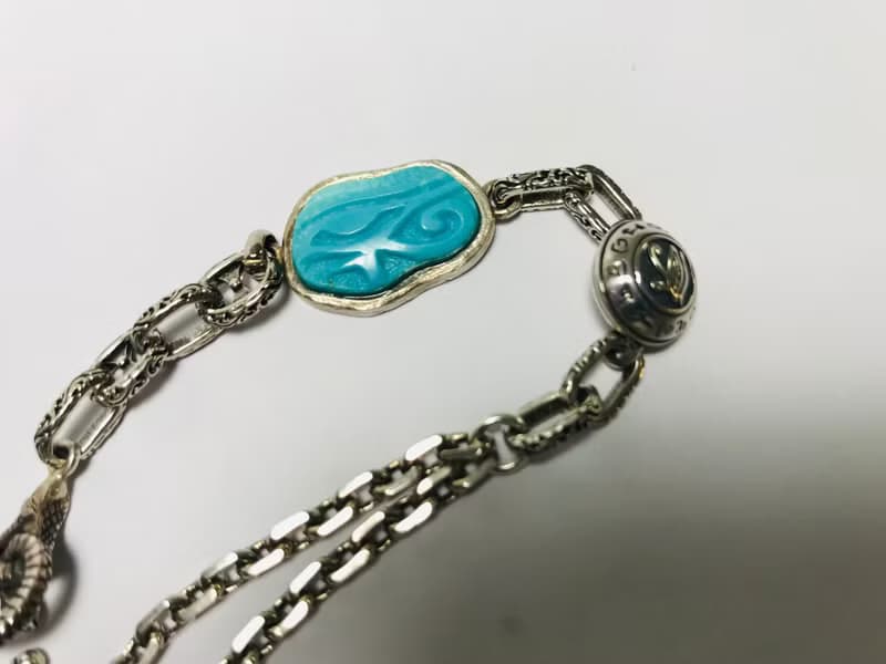 純銀手鍊搭配綠松石