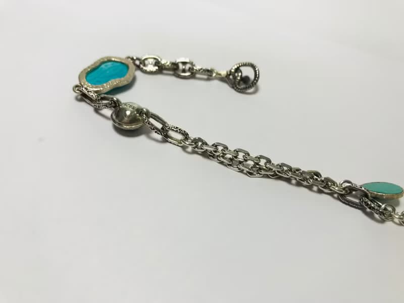 純銀手鍊搭配綠松石