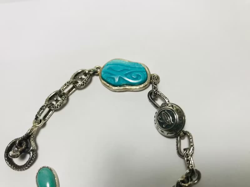 純銀手鍊搭配綠松石