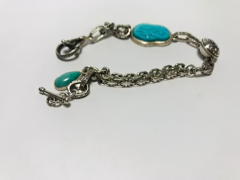 純銀手鍊搭配綠松石