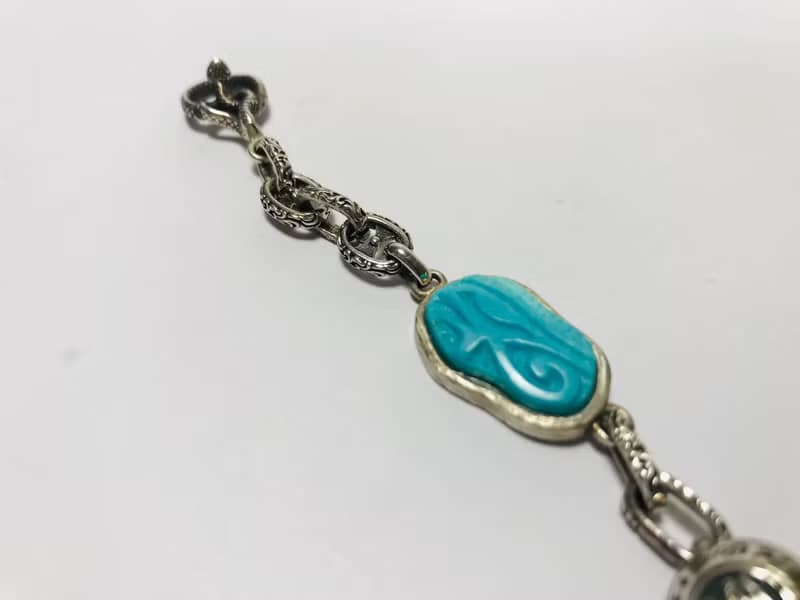 純銀手鍊搭配綠松石