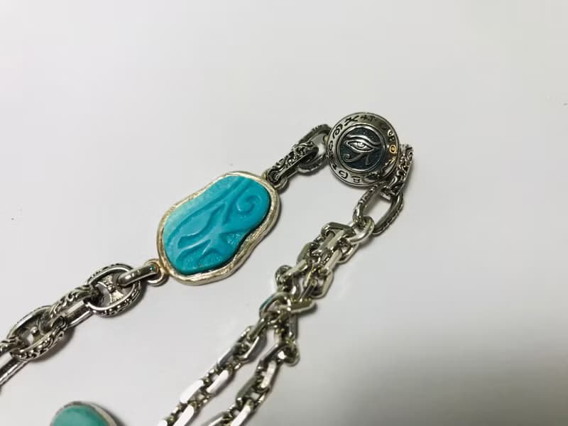 純銀手鍊搭配綠松石