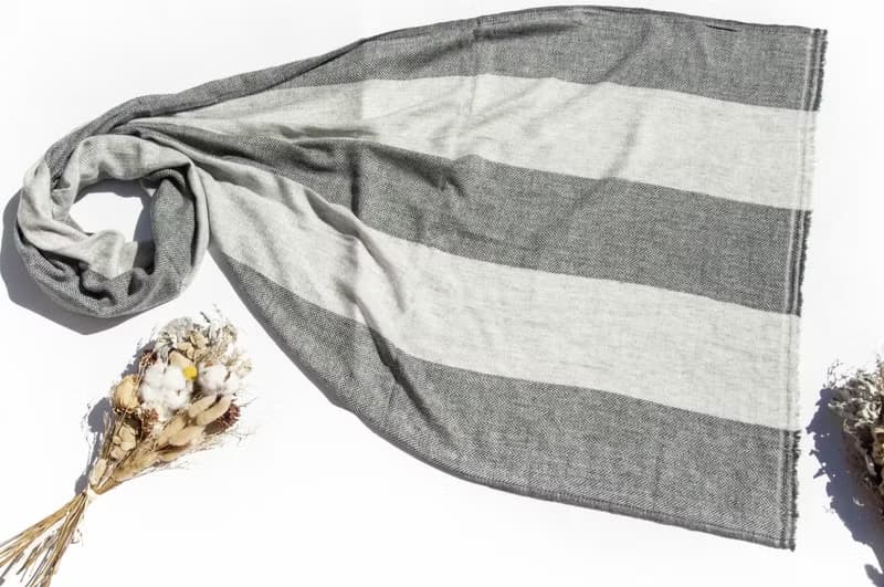 喀什米爾Cashmere 針織圍巾 純羊毛圍巾 手織圍巾 編織圍巾-岩石