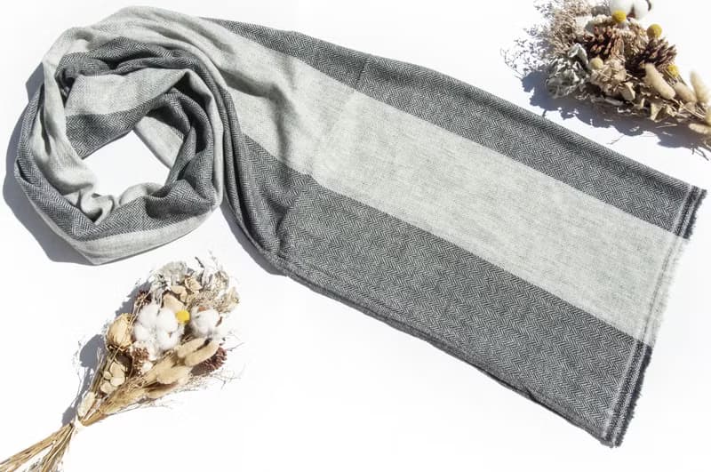 喀什米爾Cashmere 針織圍巾 純羊毛圍巾 手織圍巾 編織圍巾-岩石
