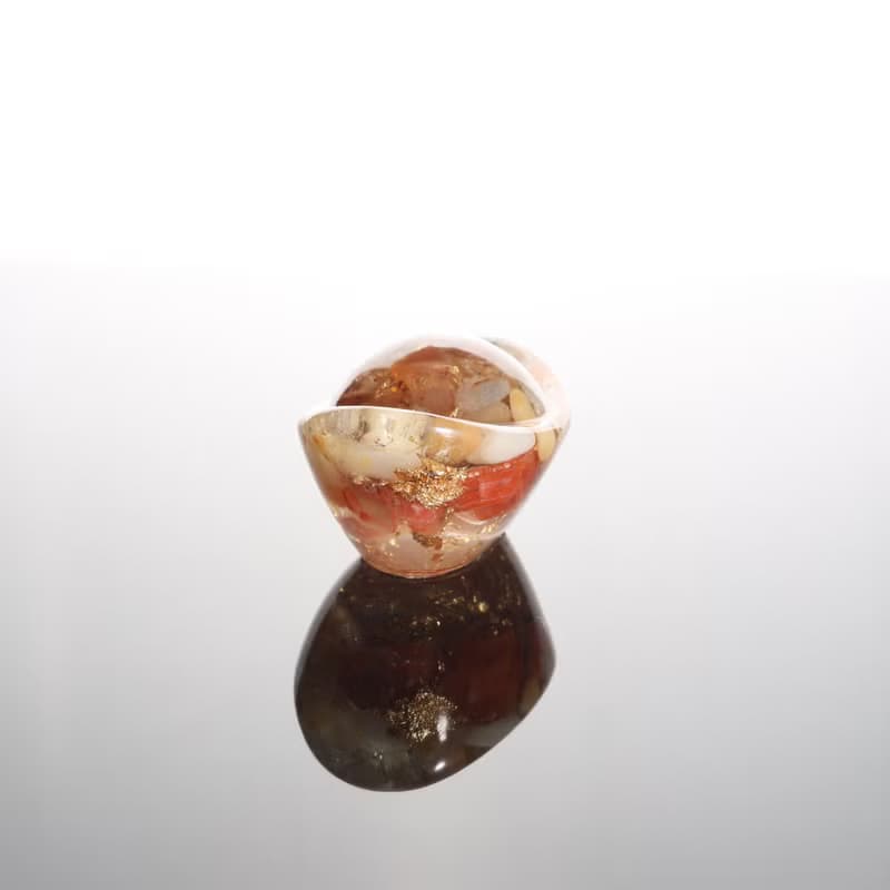 【新年禮物】招財金元寶擺飾黃玉紅瑪瑙款-開運水晶聚寶盆風水
