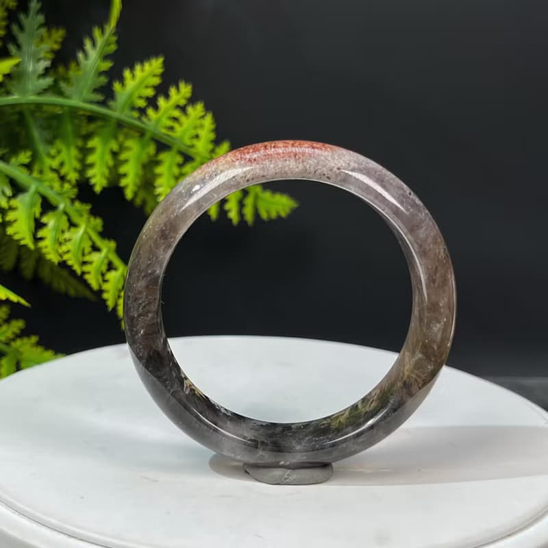 畢業級極光23水晶手鐲51+MM 冰透星光彩虹閃片黑色飄紅 天眼羽毛