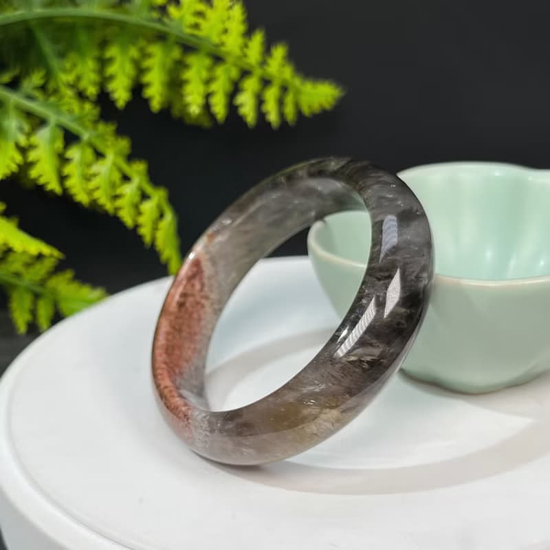 畢業級極光23水晶手鐲51+MM 冰透星光彩虹閃片黑色飄紅 天眼羽毛