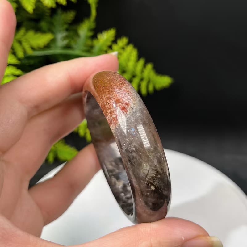 畢業級極光23水晶手鐲51+MM 冰透星光彩虹閃片黑色飄紅 天眼羽毛
