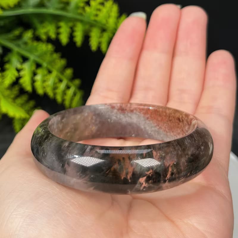 畢業級極光23水晶手鐲51+MM 冰透星光彩虹閃片黑色飄紅 天眼羽毛