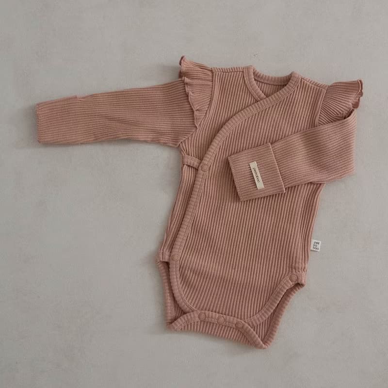 韓國彈力羅紋材質荷葉袖邊新生兒套裝 •Raon Newborn Set•
