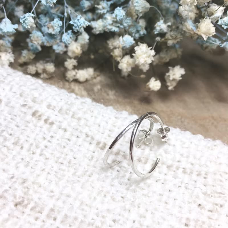 MIH金工首飾 | 簡約圈圈 純銀耳環 Minimalist Loop sterling silver earrings