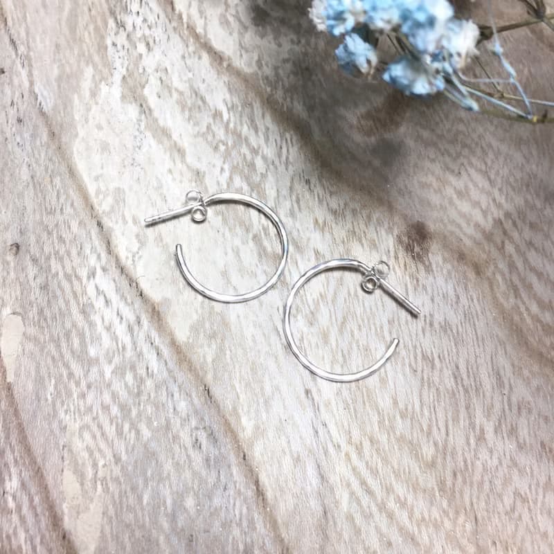 MIH金工首飾 | 簡約圈圈 純銀耳環 Minimalist Loop sterling silver earrings