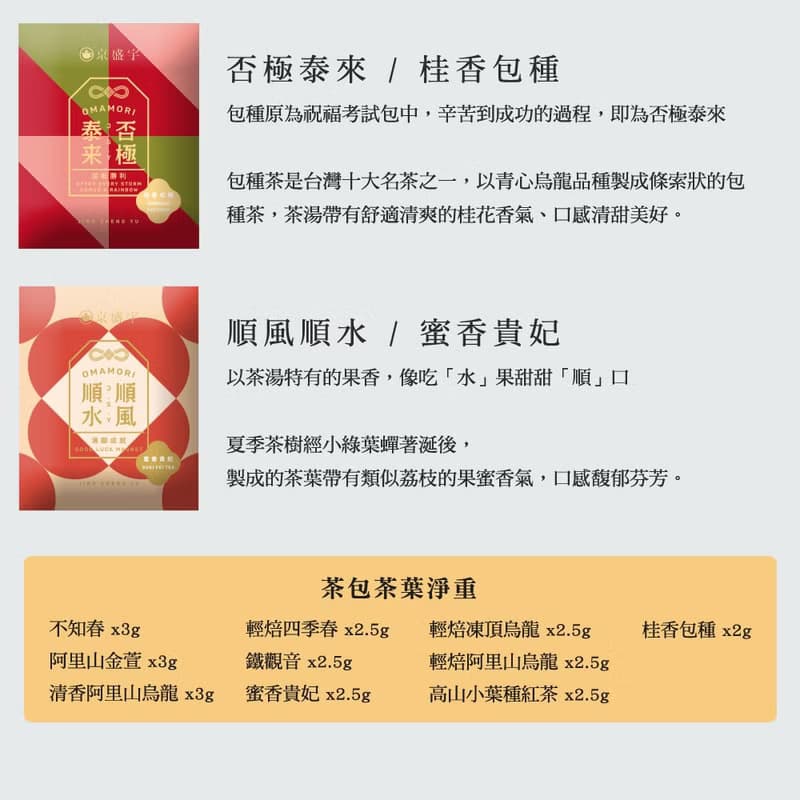 京盛宇【墨金雙享】不知春100g茶葉+10入御守袋茶茶包(伴手禮)