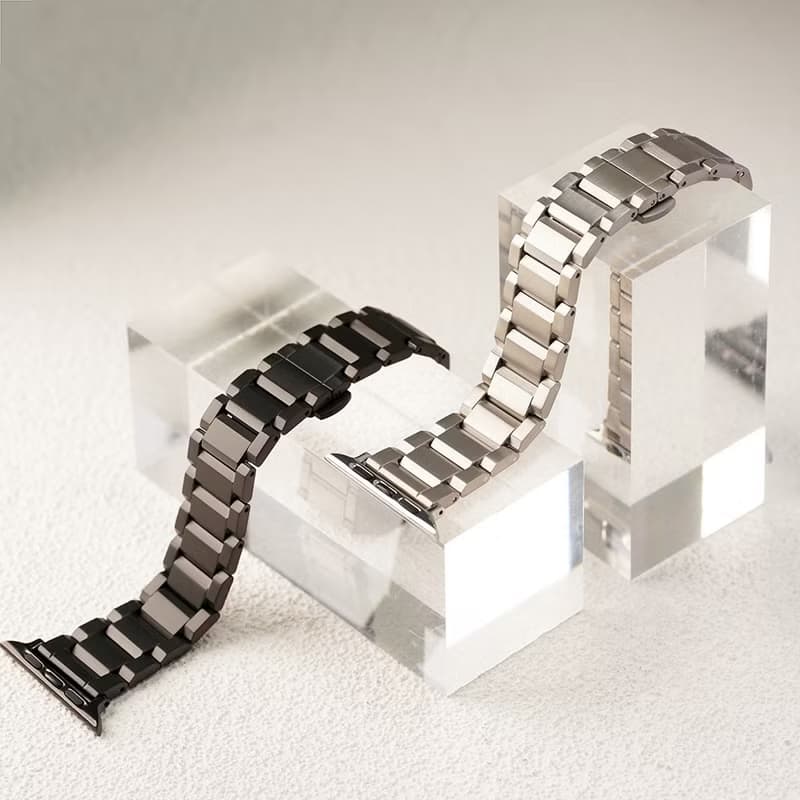 Apple watch - 平切面鈦金屬 蘋果專用錶帶
