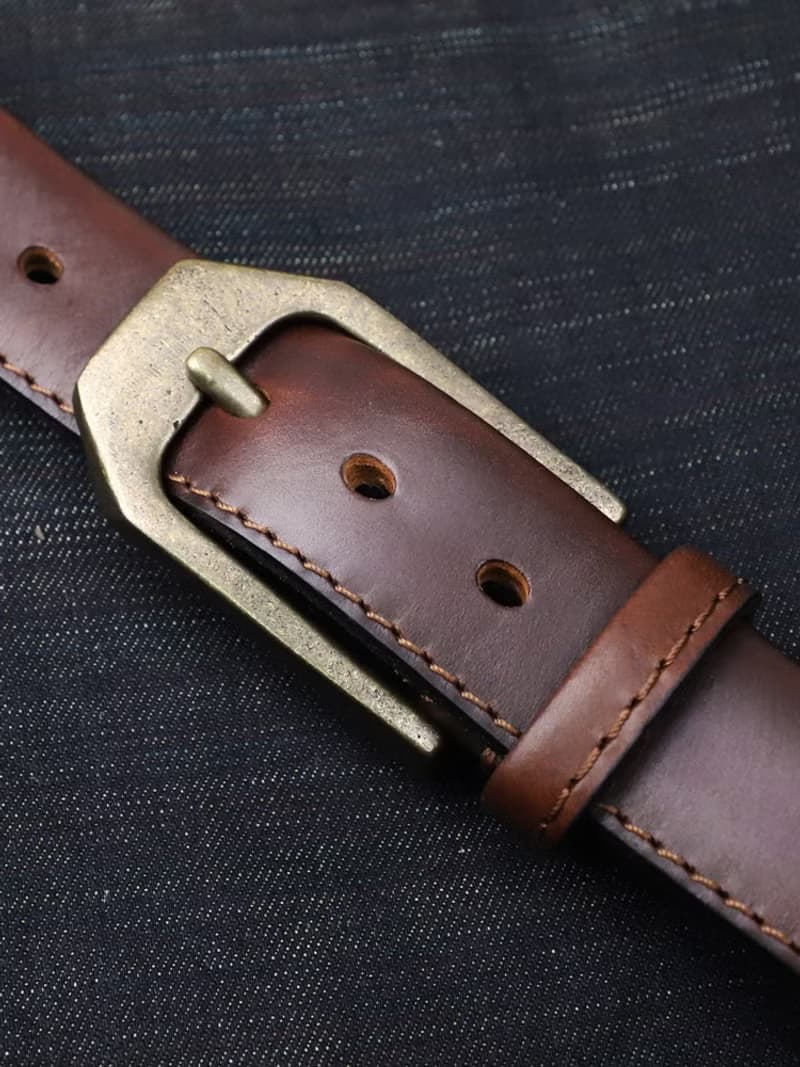 雙層加厚純牛皮腰帶 復古真皮皮帶 寬度3.9cm