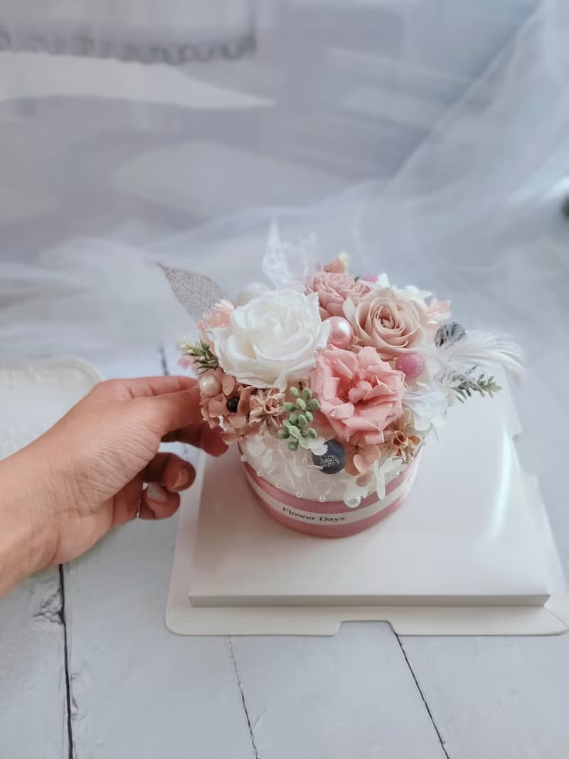 【體驗】【一人成班】花藝手作課程-永生蛋糕花 永久觀賞的生日蛋糕 禮物