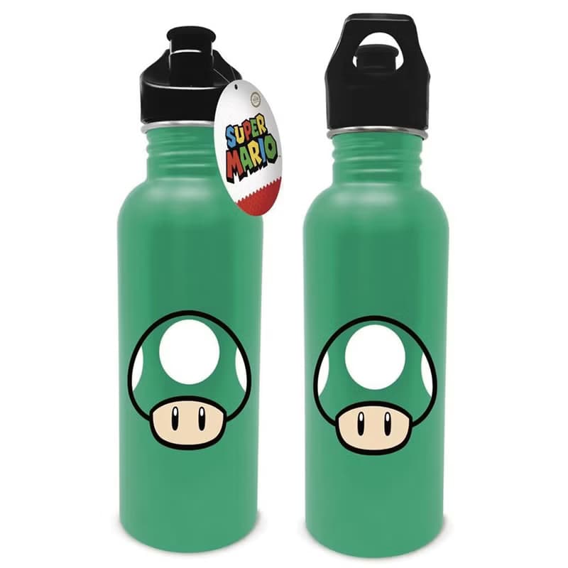 【任天堂超級瑪利歐】綠色蘑菇 綠色經典 運動金屬水壺 - 700ml