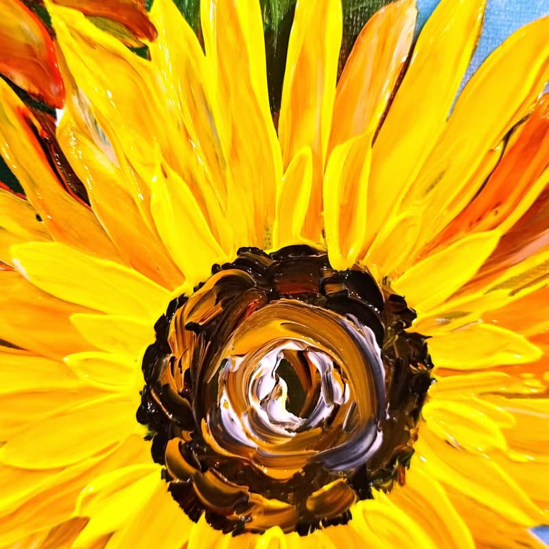 Sunflower Painting Bouquet Textured Art Wall Decoration Artwork